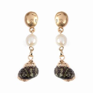 Dobbi HDE2283 Sea Shell Drop Dangling Earrings With Gold Effect ( Vari