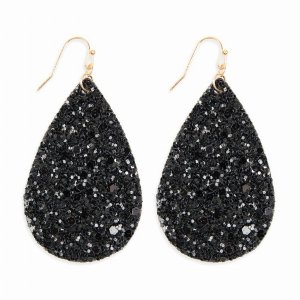 Dobbi HDE2560BK Sequin Teardrop Metal Drop Dangling Earrings ( Variety