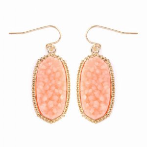 Dobbi VE-1549GDPE Druzy Small Drop Dangling Earrings ( Variety Of Colo