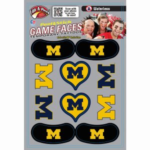 Innovative CPS34R MICHIGAN Waterless Peel  Stick Temporary Tattoos Fan