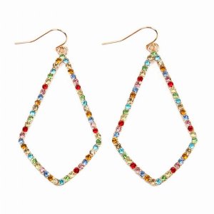 Dobbi VE2577GDLMT Rhinestone Embellish Drop Dangle Earrings ( Variety 