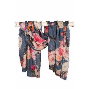 Saachiwholesale 153567 Mosaic Floral Scarf (pack Of 1)