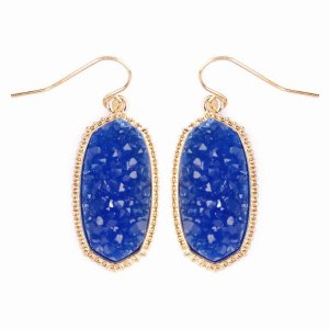 Dobbi VE-1549GDBL Druzy Small Drop Dangling Earrings ( Variety Of Colo