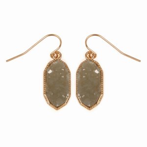 Dobbi VE2289GDGY Druzy Small Dangling Drop Earring ( Variety Colors Av