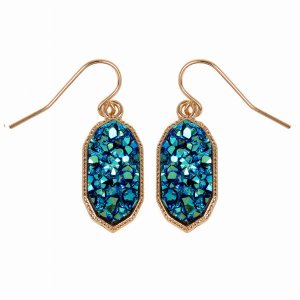 Dobbi VE2289GDMBL Druzy Small Dangling Drop Earring ( Variety Colors A