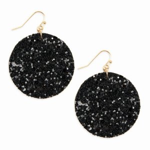 Dobbi HDE2562BK Sequin Circle Metal Drop Dangling Earrings ( Variety O