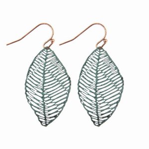 Dobbi E7977PAT Textured Filigree Leaf Drop Earrings ( Variety Colors A