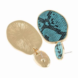 Dobbi HDE2589TQ Snake Skin Printed Faceted Post Earrings ( Variety Of 