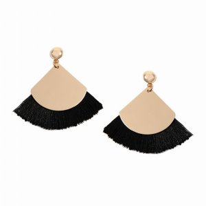 Dobbi SE6813BK Fan Shape Tassel Post Drop Dangle Earrings ( Variety Of