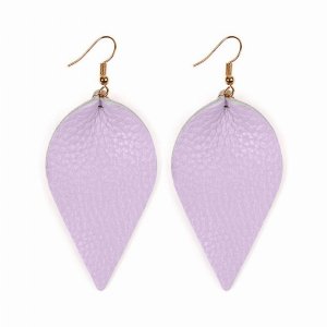 Dobbi HDE2205LPU Teardrop Shape Pinched Leather Earrings ( Variety Of 