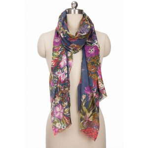 Saachiwholesale 150029 Lasdon Print Scarf With Eyelas (pack Of 1)