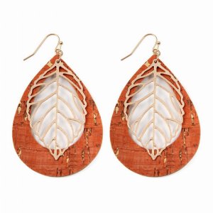 Dobbi TE7110OR Vintage Teardrop With Cast Meal Leaf Earrings ( Variety