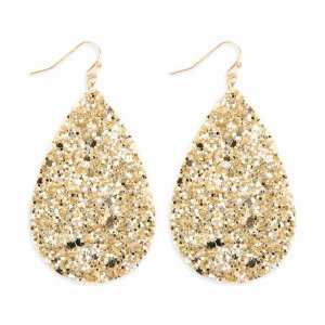 Dobbi HDE2560G Sequin Teardrop Metal Drop Dangling Earrings ( Variety 