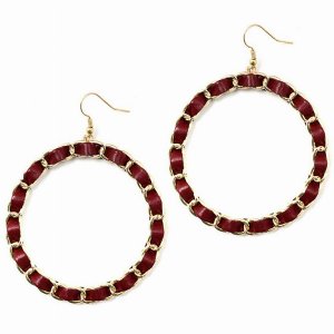 Dobbi AER4163GDWI Pu Leather Linked Metal Earrings ( Variety Colors Av