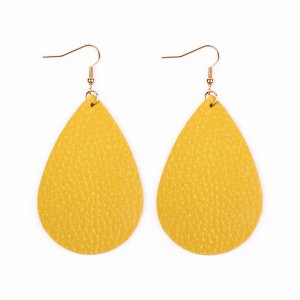 Dobbi HDE2272YW Teardrop Leather Earrings ( Variety Of Colors Availabl