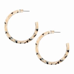 Dobbi VE2362IVBK Colorful Post Hoop Resin Earrings ( Variety Colors Av