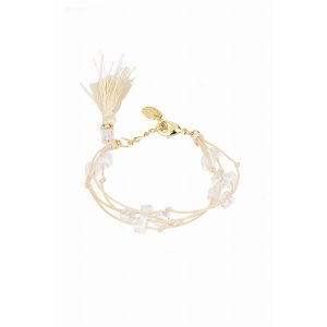 Saachiwholesale 608446 Neutral Clear Tassel Bracelet (pack Of 1)