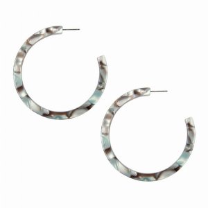 Dobbi VE2362GY Colorful Post Hoop Resin Earrings ( Variety Colors Avai