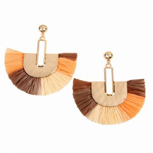 Dobbi SE6381NT Multi Tone Dangling Fan Shape Drop Dangle Earrings ( Va