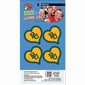 Innovative WCHRT40R Baylor Waterless Peel  Stick Temporary Tattoos Fan