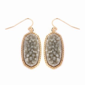 Dobbi VE-1549GDGY Druzy Small Drop Dangling Earrings ( Variety Of Colo