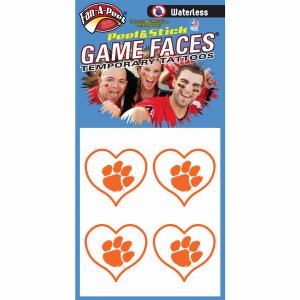 Innovative WCHRT07R CLEMSON Waterless Peel  Stick Temporary Tattoos Fa