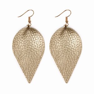 Dobbi HDE2205G Teardrop Shape Pinched Leather Earrings ( Variety Of Co