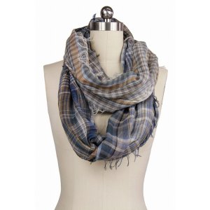 Saachiwholesale 130136 Penelope Plaid Infinity Scarf (pack Of 1)