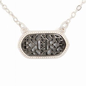 Dobbi N-0903MATSVHE Oval Shape Filigree Necklaces ( Variety Of Colors 