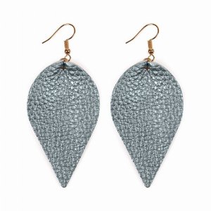 Dobbi HDE2205MBL Teardrop Shape Pinched Leather Earrings ( Variety Of 