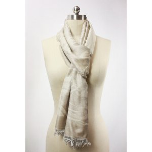 Saachiwholesale 131054 Obi Waves Wheat Cream Scarf (pack Of 1)