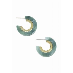 Dobbi KE-010BL Acrylic Titanium Post Hoop Earrings ( Variety Of Colors