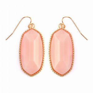 Dobbi VE-1117GDLPK Gem Cut Small Drop Earrings ( Variety Of Colors Ava