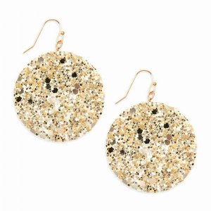 Dobbi HDE2562G Sequin Circle Metal Drop Dangling Earrings ( Variety Of