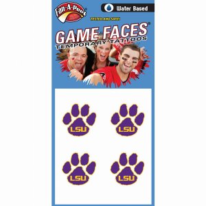 Innovative CH50R LSU Fan-a-peel  Gamesfaces Water Tattoos (pack Of 5 P