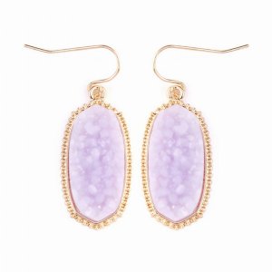 Dobbi VE-1549GDLV Druzy Small Drop Dangling Earrings ( Variety Of Colo