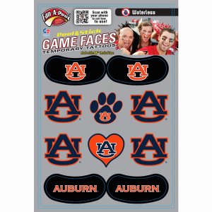 Innovative CPS12R AUBURN Waterless Peel  Stick Temporary Tattoos Fan-a