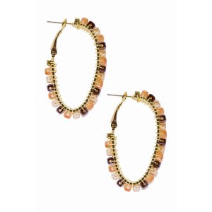 Saachiwholesale 614447 Mosaic Hoop Earring (pack Of 1)