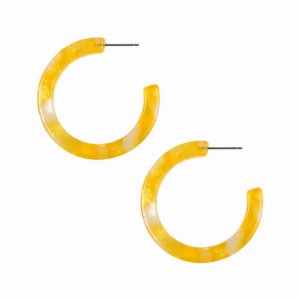 Dobbi VE2292YL Colorful Post Hoop Resin Earrings ( Variety Colors Avai