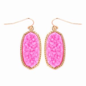 Dobbi VE-1549GDPK Druzy Small Drop Dangling Earrings ( Variety Of Colo