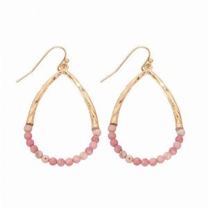 Dobbi ME3037DPK Semi Precious Pearshape Earrings ( Variety Colors Avai