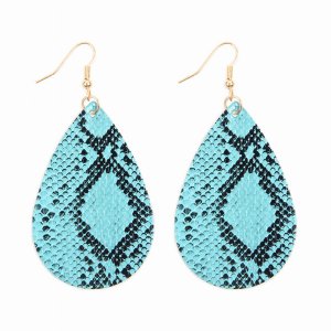 Dobbi HDE2620TQ Snake Skin Leather Teardrop Dangle Earrings ( Variety 