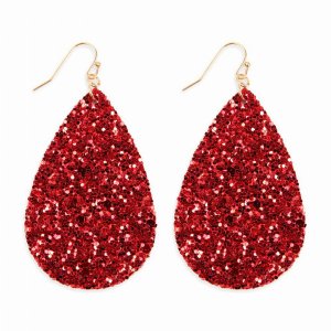 Dobbi HDE2560RD Sequin Teardrop Metal Drop Dangling Earrings ( Variety