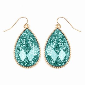 Dobbi VE2397WGTQ Faceted Teardrop Glitters Drop Dangle Earrings ( Vari