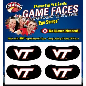 Innovative ES76R VIRGINIA TECH Black Eye Strips Fan-a-peel  Gamesfaces