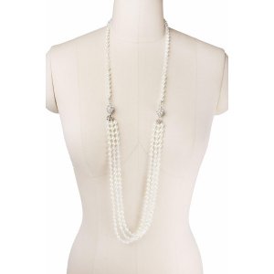 Saachiwholesale 618032 Pearl Crystal Detachable Necklace (pack Of 1)