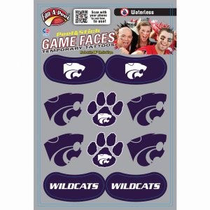 Innovative CPS92R KANSAS STATE Waterless Peel  Stick Temporary Tattoos