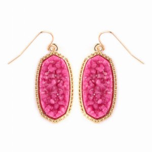 Dobbi VE-1549GDFU Druzy Small Drop Dangling Earrings ( Variety Of Colo