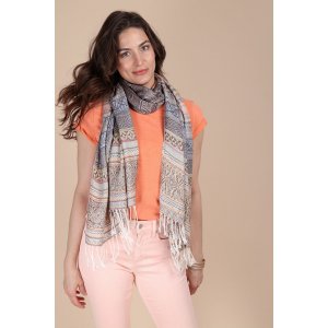 Saachiwholesale 130441 Multi Colored Striped Scarf (pack Of 1)