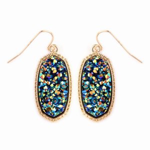 Dobbi VE-1549GDMB Druzy Small Drop Dangling Earrings ( Variety Of Colo